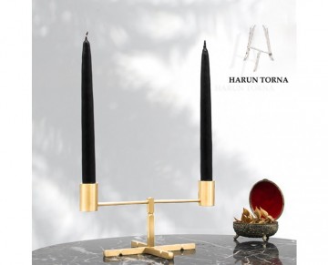 Ayaklı pirinç şamdan mumluk