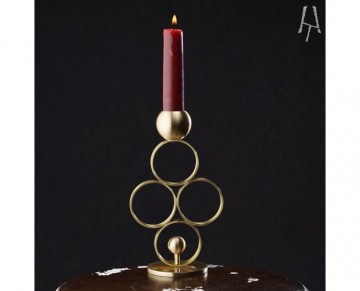 Tekli 4 halka top pirinç şamdan mumluk