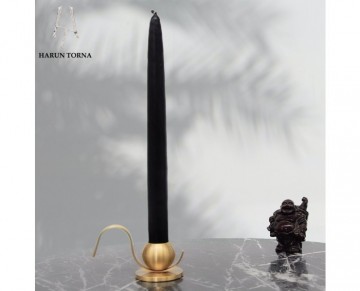 Toplu kulplu pirinç şamdan mumluk