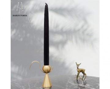 kulplu toplu konik pirinç şamdan mumluk