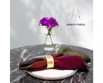 Düz tırtılı pirinç peçetelik